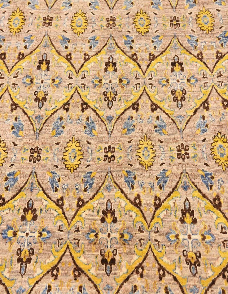 Detail image of  6' x 8' 8  Hand Knotted Ikat Oriental Rug