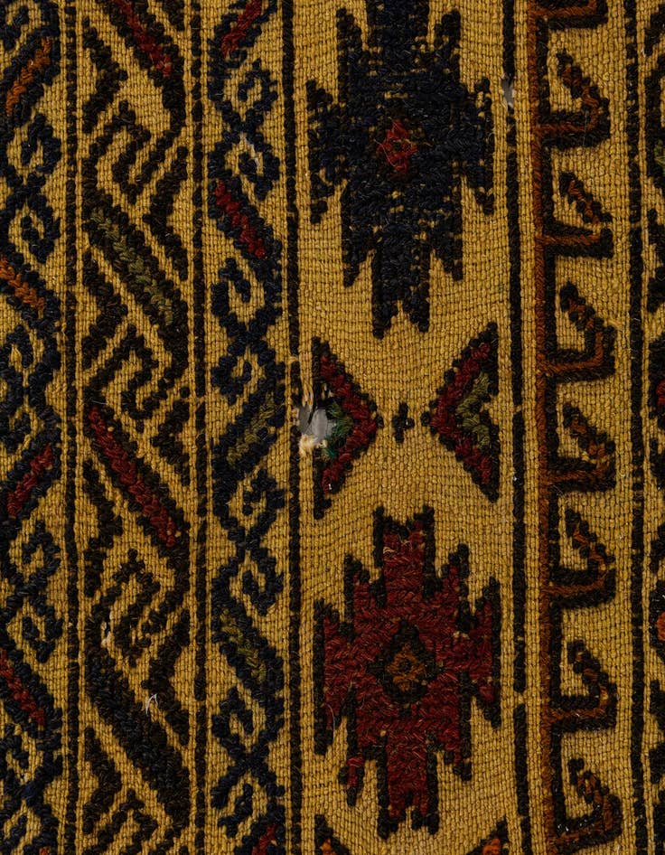 Detail image of  4' 4 x 6' 7  Hand Woven Kilim Afghan Wool Rug