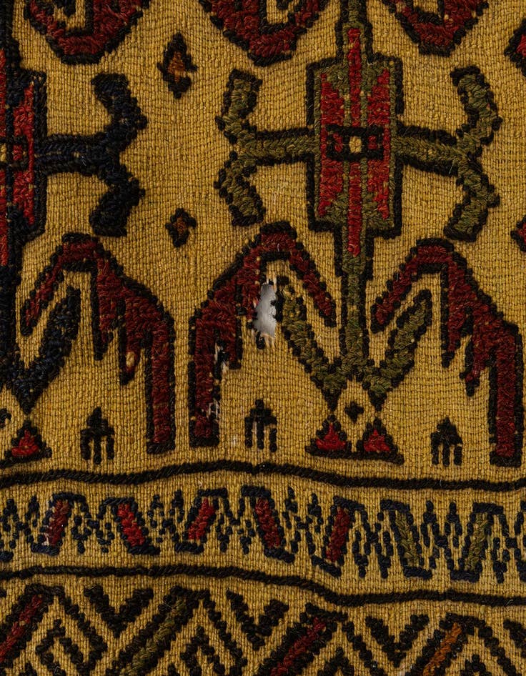 Detail image of  4' 4 x 6' 7  Hand Woven Kilim Afghan Wool Rug