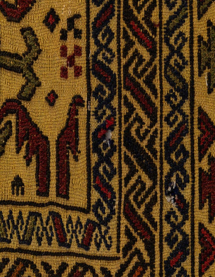 Detail image of  4' 4 x 6' 7  Hand Woven Kilim Afghan Wool Rug