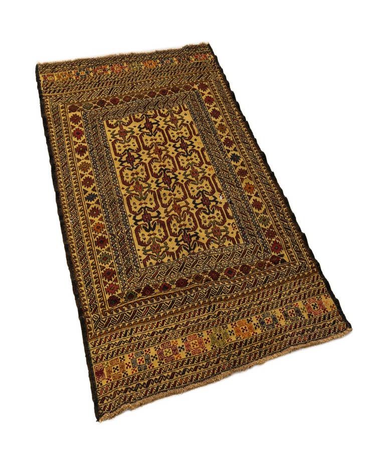 Detail image of  4' 4 x 6' 7  Hand Woven Kilim Afghan Wool Rug