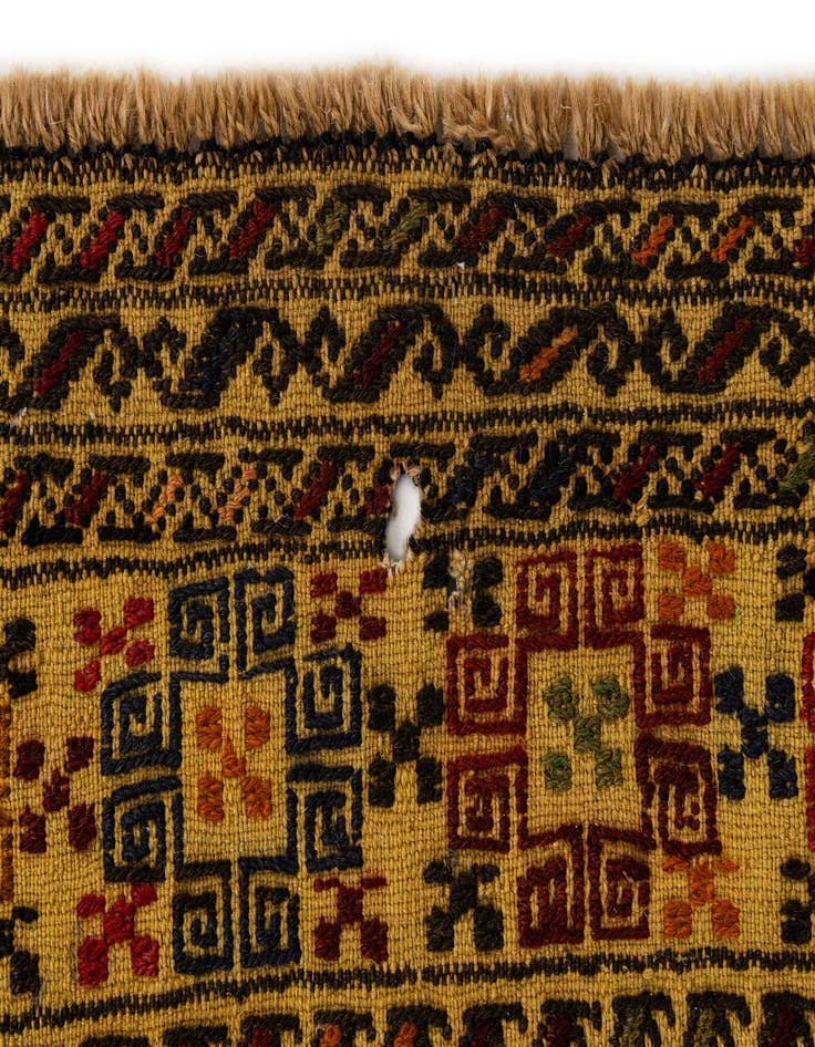 Detail image of  4' 4 x 6' 7  Hand Woven Kilim Afghan Wool Rug