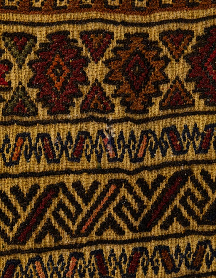 Detail image of  4' 4 x 6' 7  Hand Woven Kilim Afghan Wool Rug