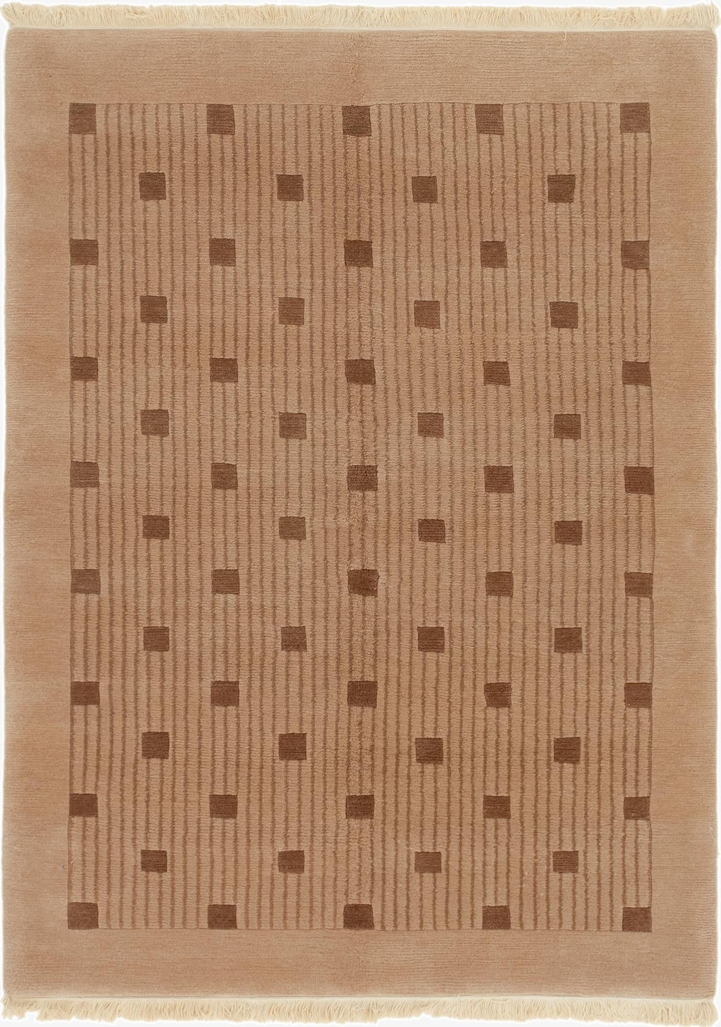  4' 10 x 6' 7  Hand Knotted Nepal Wool Rug