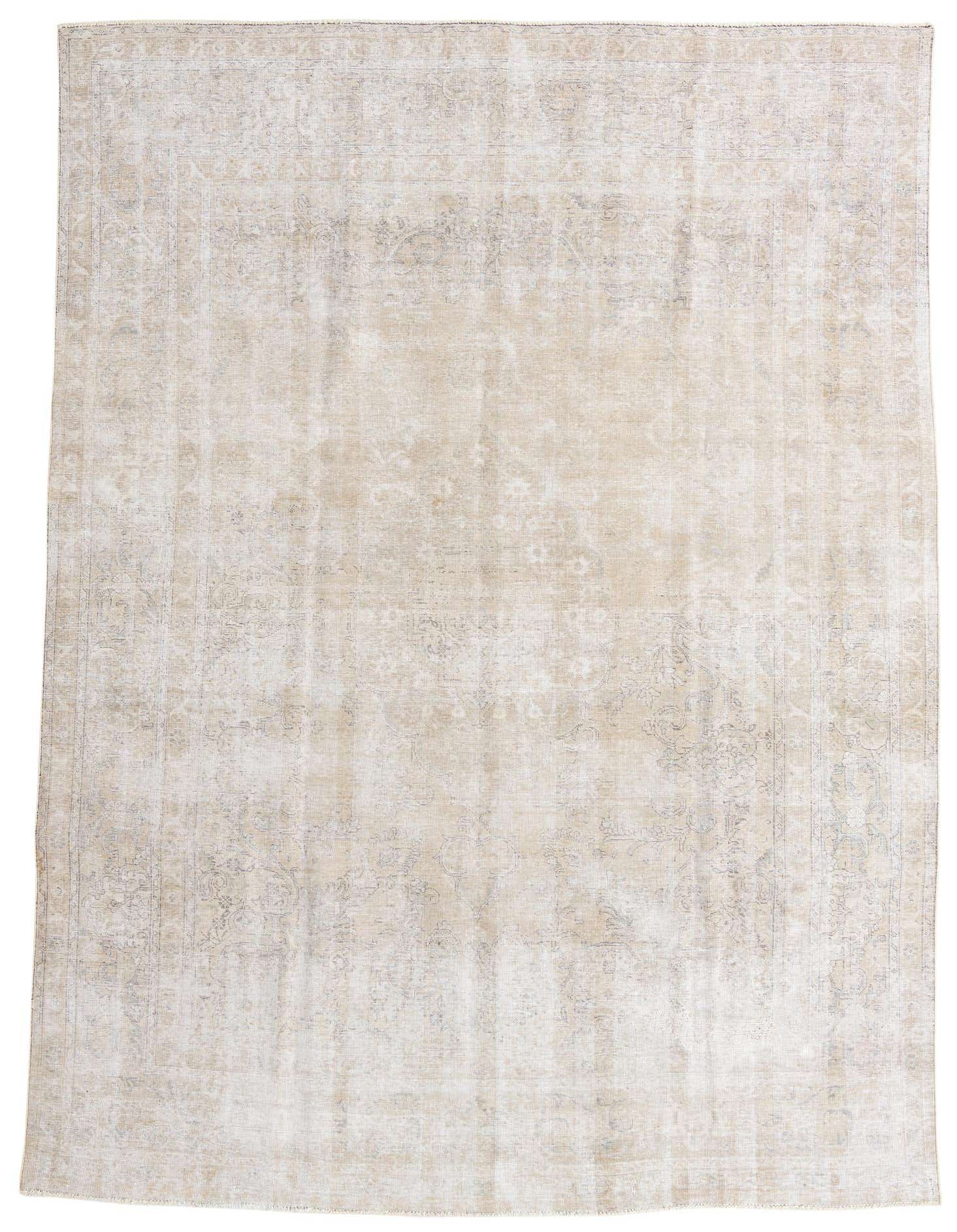 An 8x11 rectangular Ultra Vintage rug in shades of brown, tan, and cream, featuring a faded Persian medallion pattern.