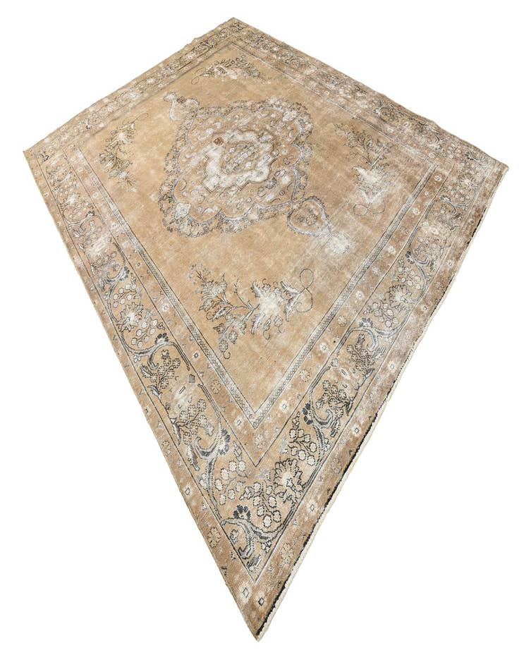 Detail image of  9' 4 x 12'  Hand Knotted Ultra Vintage Persian Wool Rug