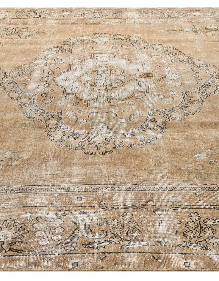 Detail image of  9' 4 x 12'  Hand Knotted Ultra Vintage Persian Wool Rug