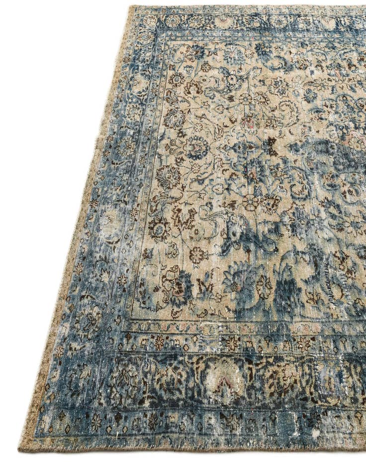 Detail image of  7' 8 x 10' 9  Hand Knotted Ultra Vintage Persian Wool Rug