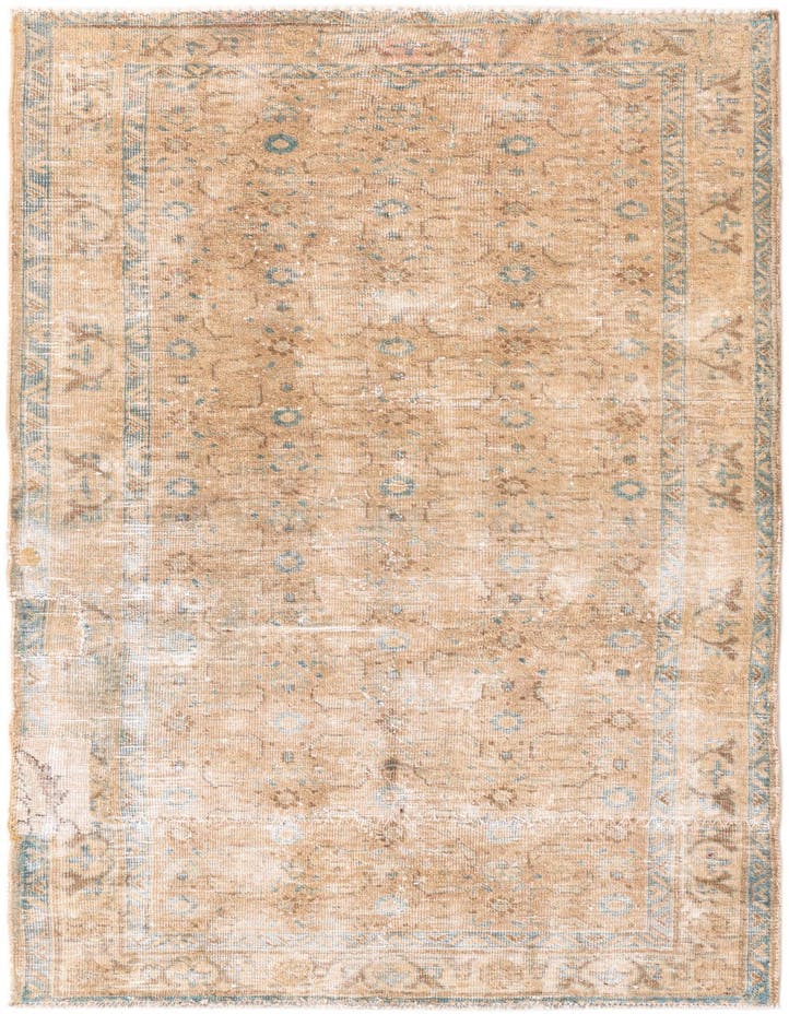  3' 9 x 6' 7  Hand Knotted Ultra Vintage Persian W...