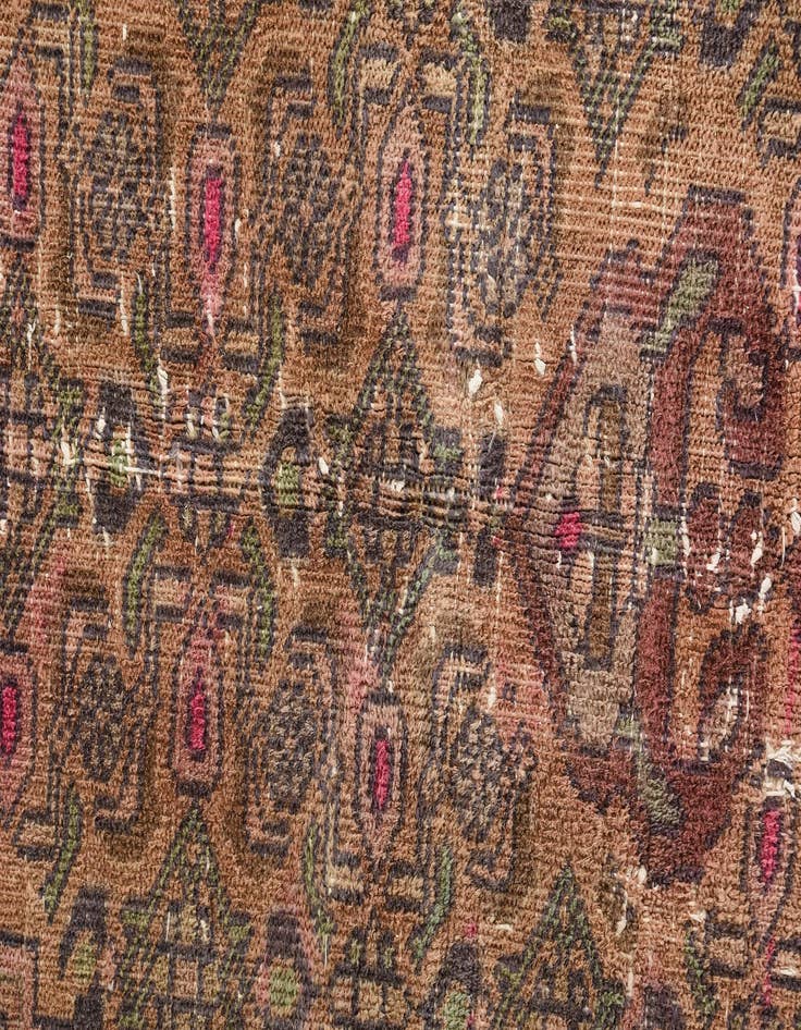 Detail image of 4' 2 x 6' 5 Hand Knotted Ultra Vintage Persian Wool Rug