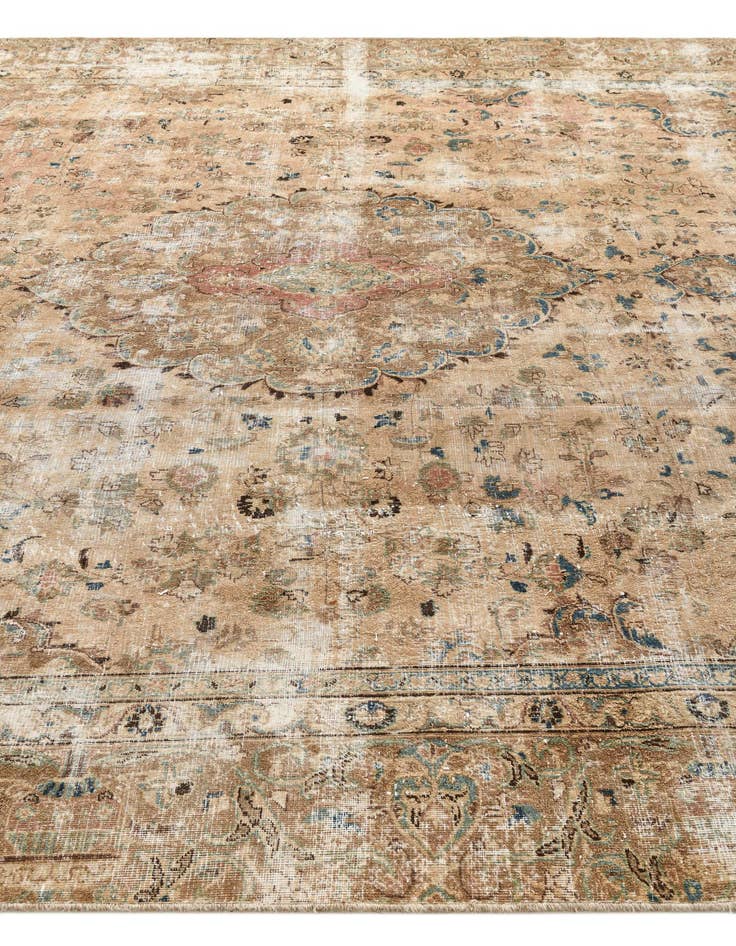 Detail image of  9' x 11' 8  Hand Knotted Ultra Vintage Persian Wool Rug