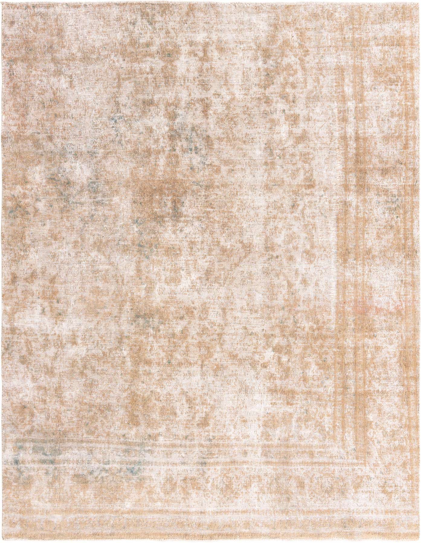 A 7x10 rectangular Ultra Vintage rug in shades of brown and ivory, featuring a distressed Persian medallion pattern.