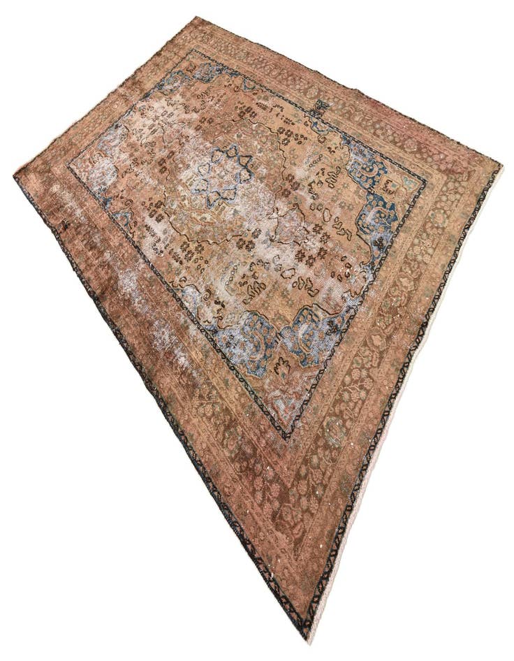 Detail image of  6' 3 x 9' 5  Hand Knotted Ultra Vintage Persian Wool Rug