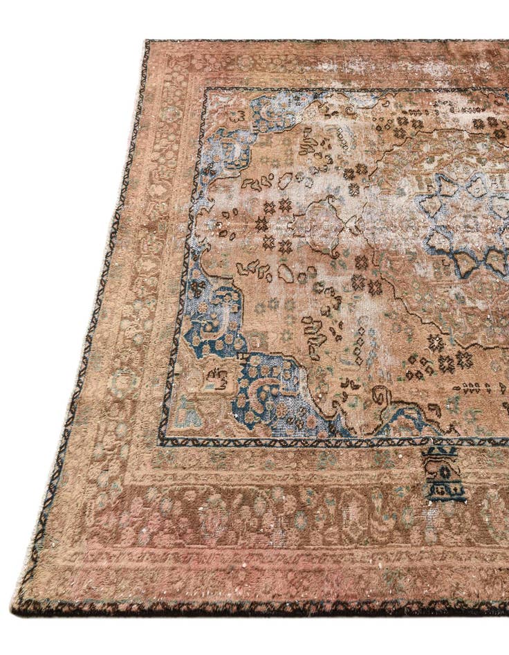 Detail image of  6' 3 x 9' 5  Hand Knotted Ultra Vintage Persian Wool Rug