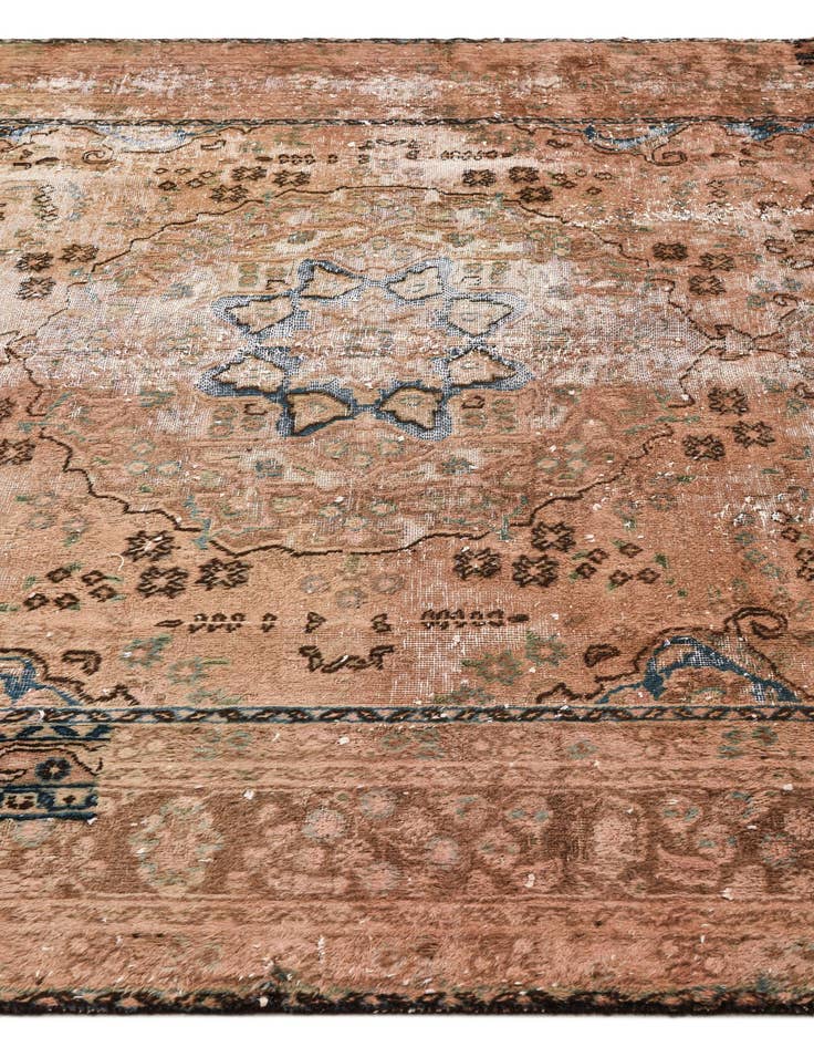Detail image of  6' 3 x 9' 5  Hand Knotted Ultra Vintage Persian Wool Rug