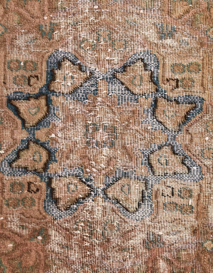 Detail image of  6' 3 x 9' 5  Hand Knotted Ultra Vintage Persian Wool Rug