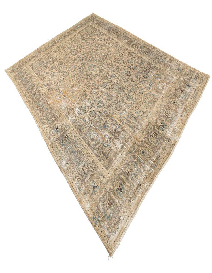 Detail image of  9' 8 x 12' 9  Hand Knotted Ultra Vintage Persian Wool Rug