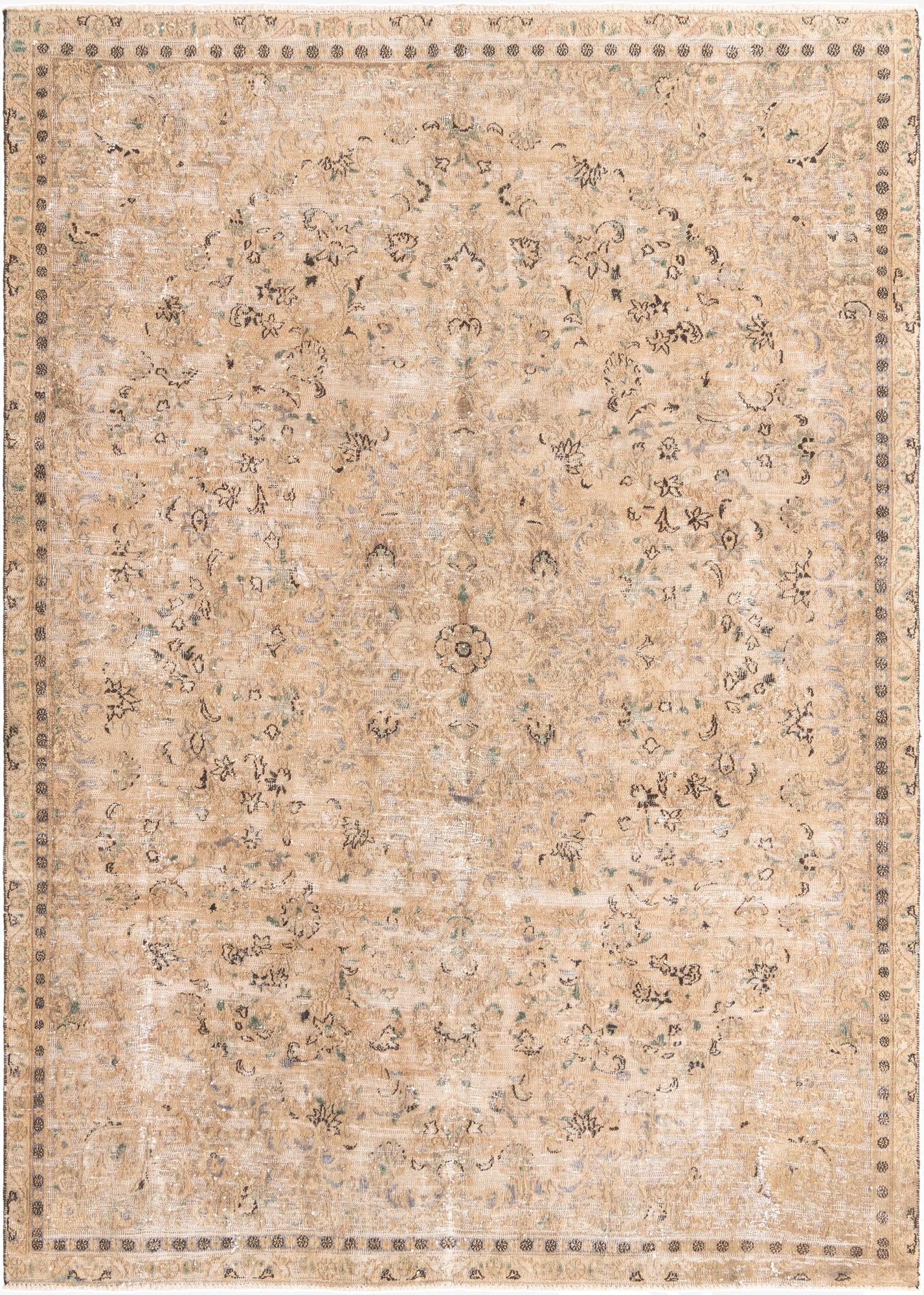  7' 5 x 10' 3  Hand Knotted Ultra Vintage Persian Wool Rug