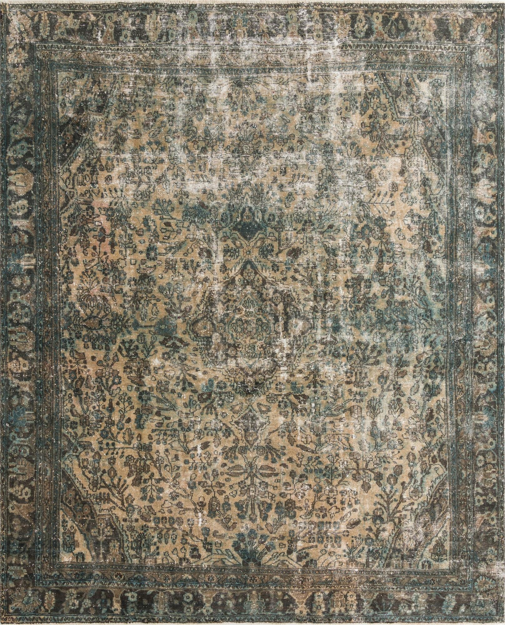  10' 2 x 12' 6  Hand Knotted Ultra Vintage Persian Wool Rug