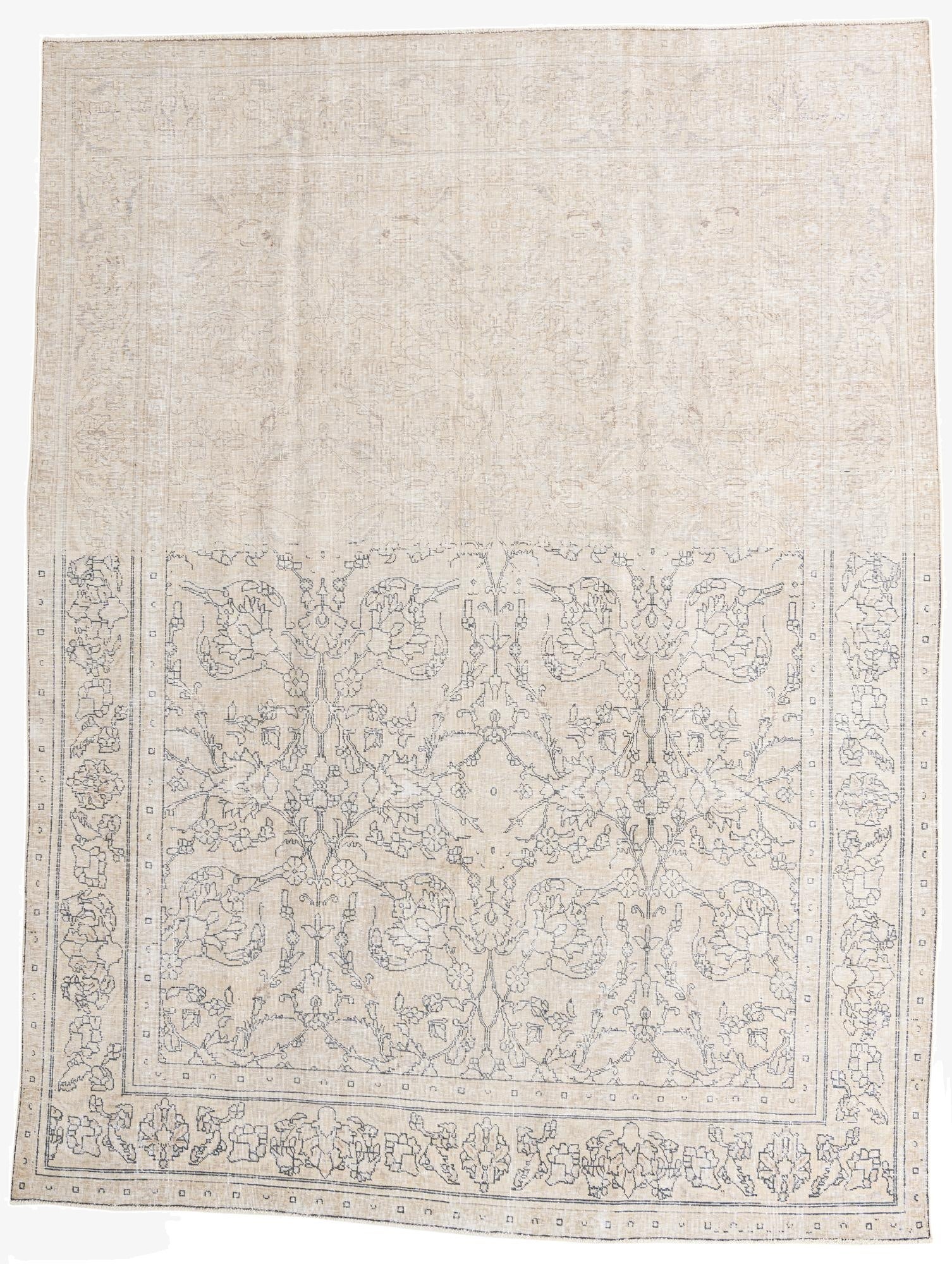  9' 6 x 12' 5  Hand Knotted Ultra Vintage Persian Wool Rug