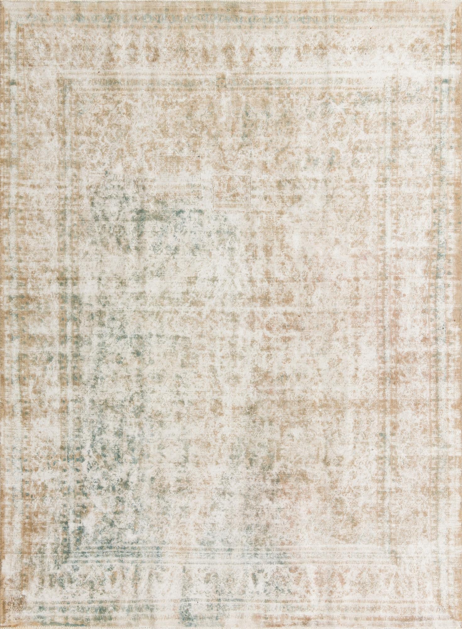  9' 2 x 12' 7  Hand Knotted Ultra Vintage Persian Wool Rug