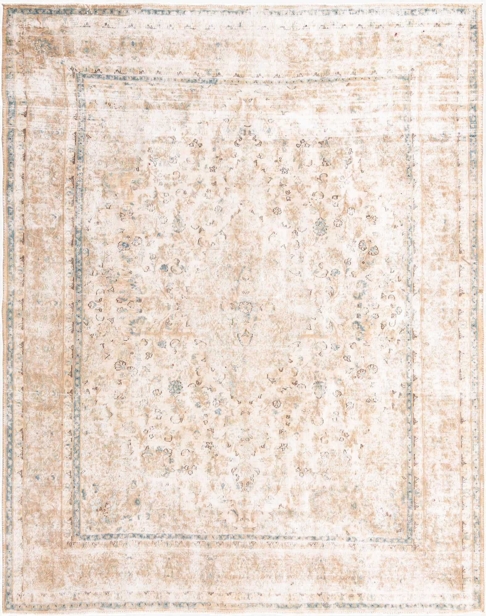  9' 6 x 12' 3  Hand Knotted Ultra Vintage Persian Wool Rug