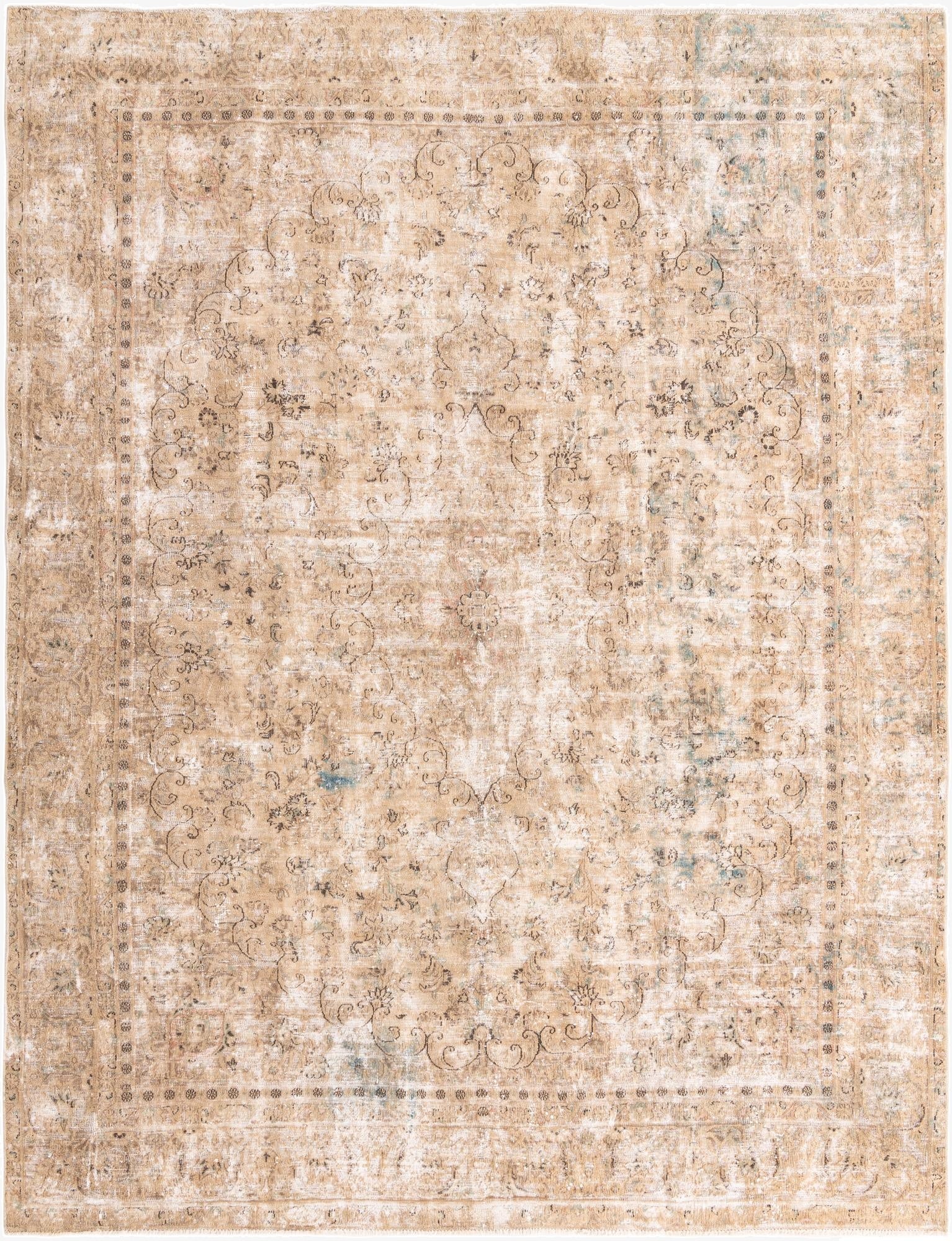  9' 1 x 11' 10  Hand Knotted Ultra Vintage Persian Wool Rug