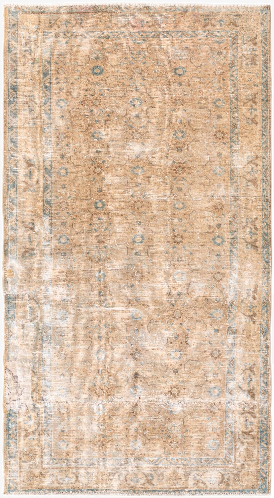  3' 9 x 6' 7  Hand Knotted Ultra Vintage Persian Wool Rug