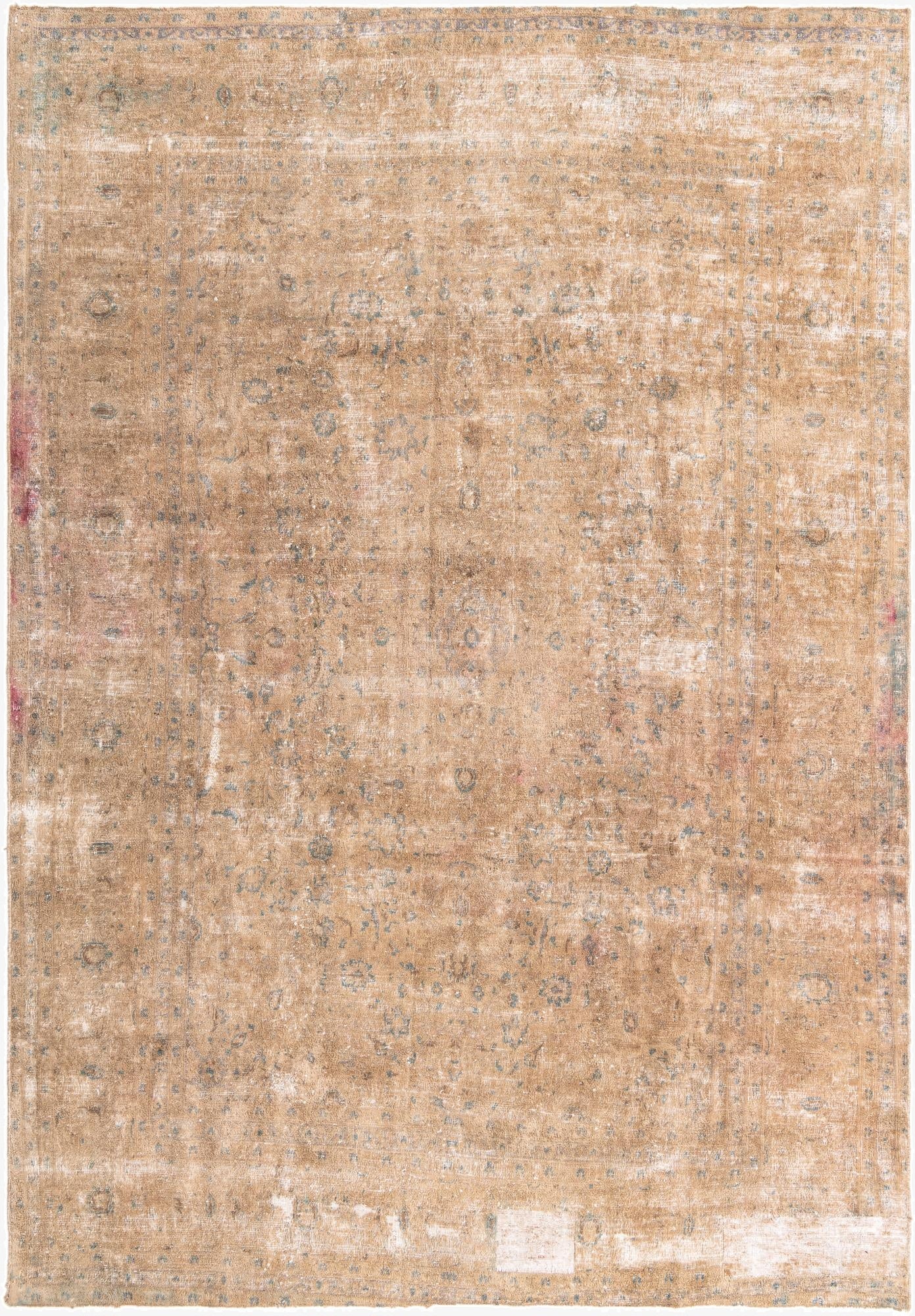  7' 9 x 11' 4  Hand Knotted Ultra Vintage Persian Wool Rug