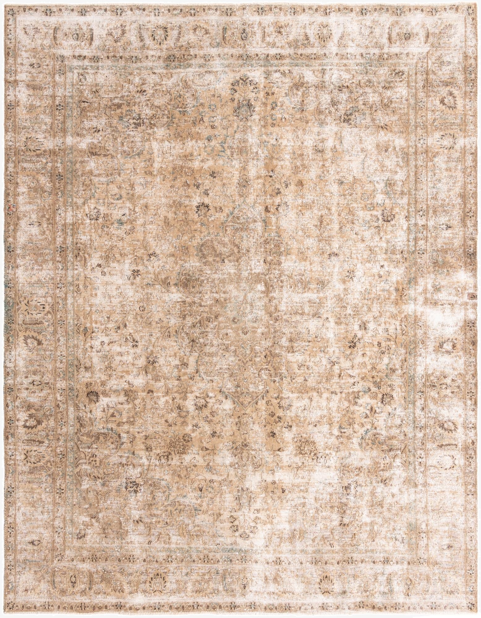  9' 1 x 11' 9  Hand Knotted Ultra Vintage Persian Wool Rug