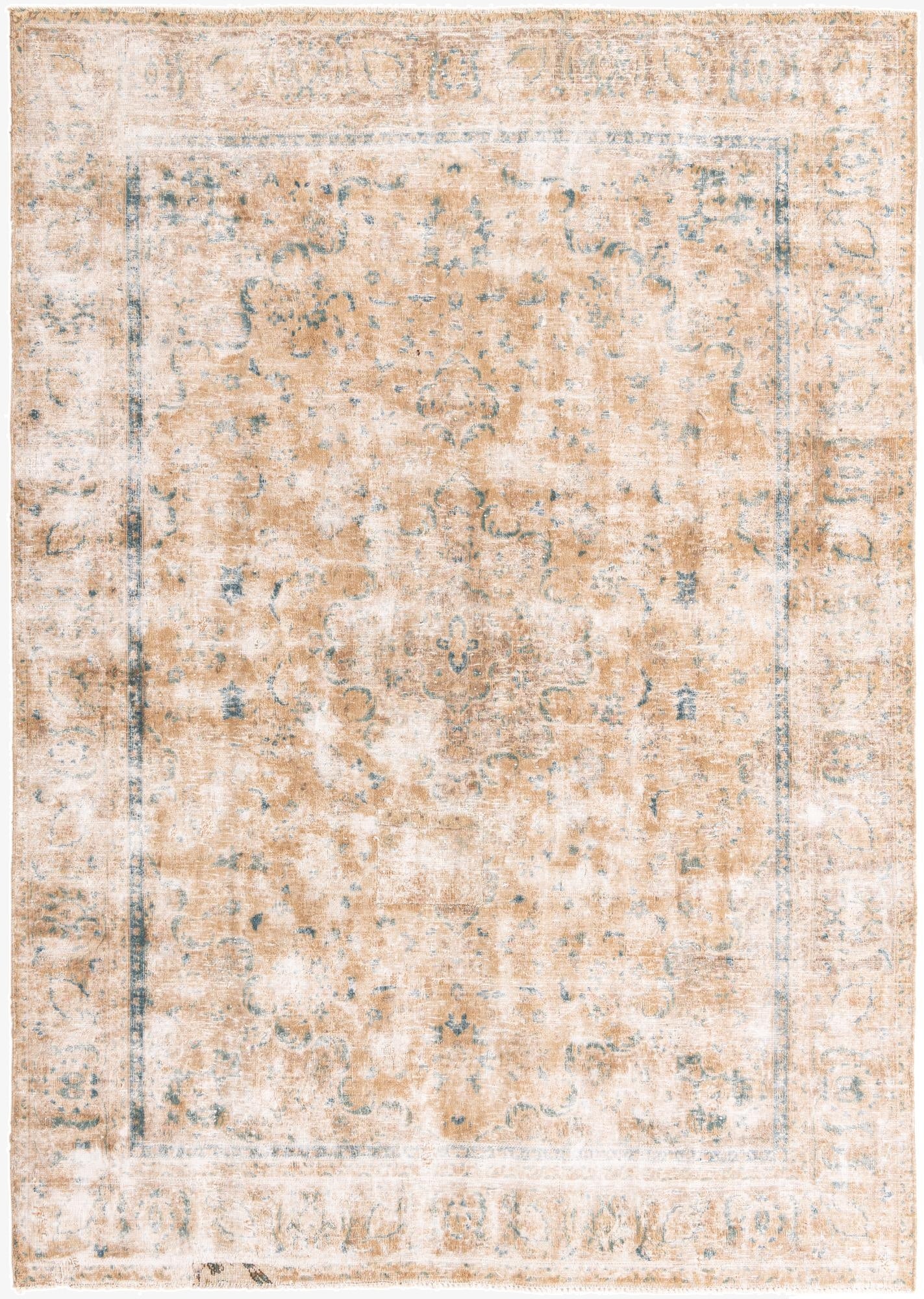  7' 5 x 10' 6  Hand Knotted Ultra Vintage Persian Wool Rug