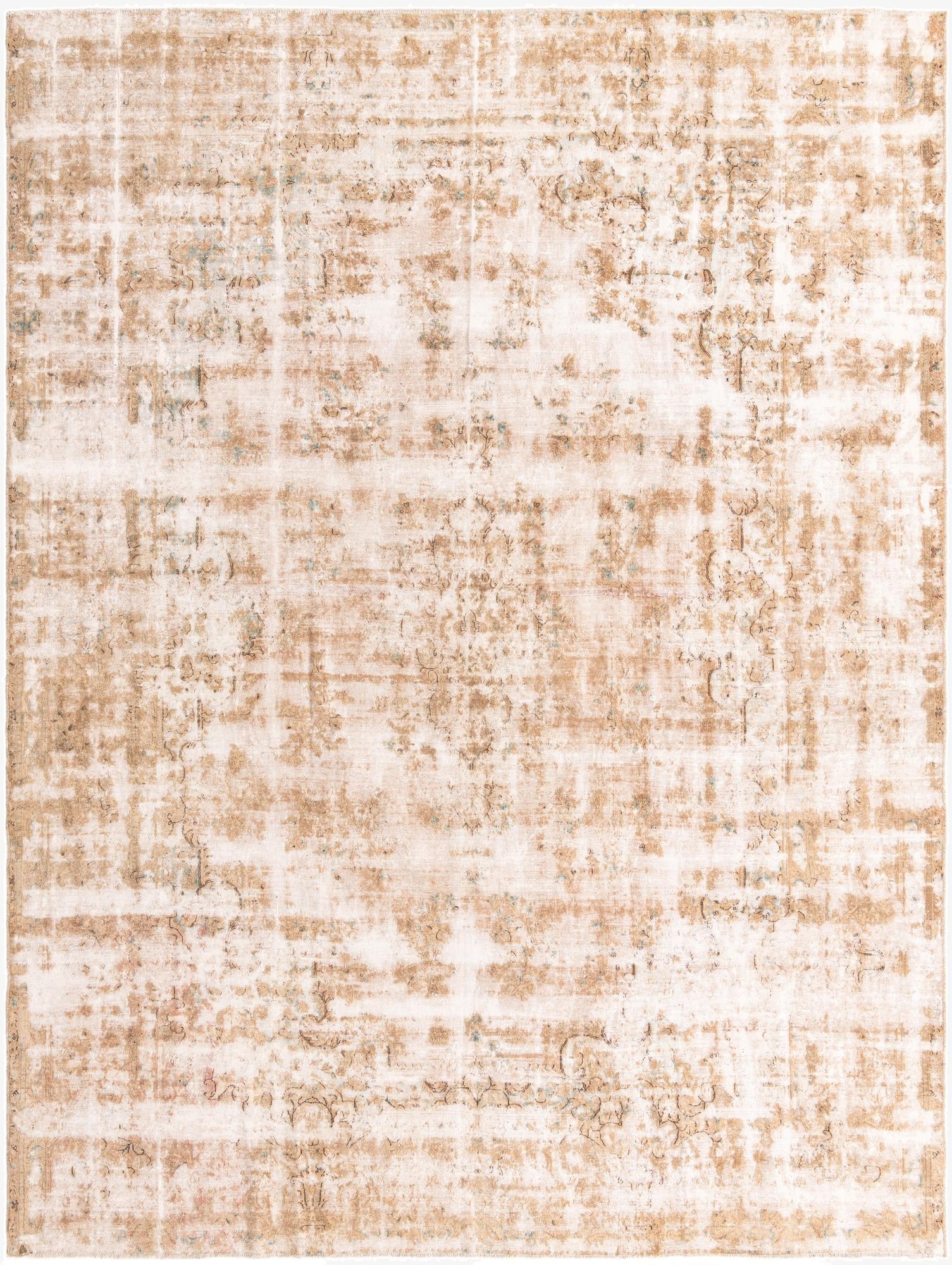  9' 2 x 13'  Hand Knotted Ultra Vintage Persian Wool Rug