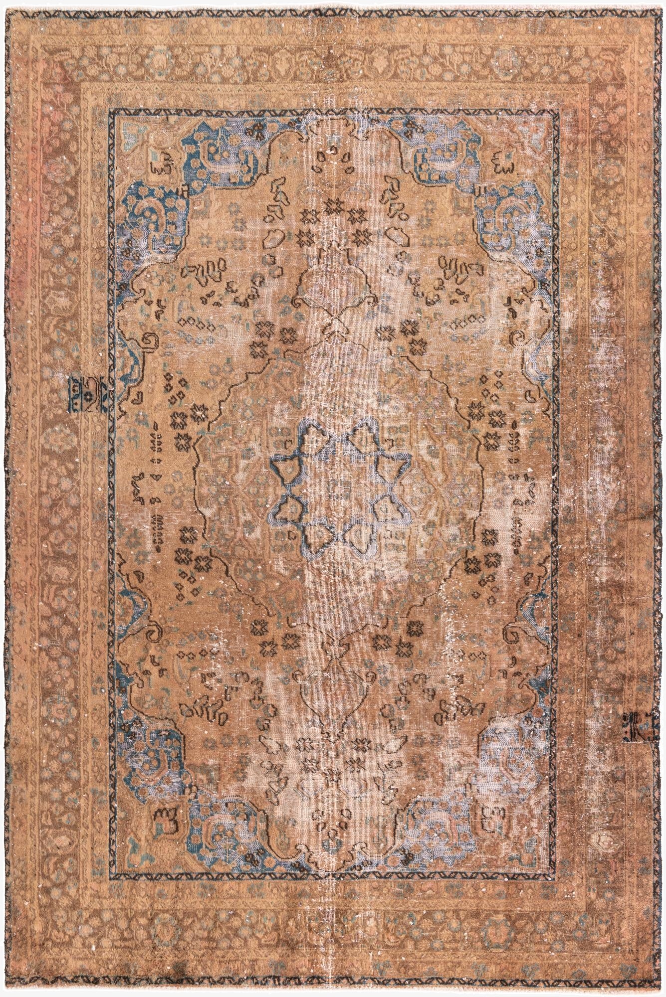  6' 3 x 9' 5  Hand Knotted Ultra Vintage Persian Wool Rug