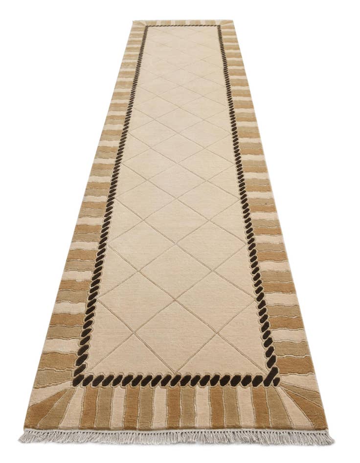 Detail image of  3' 3 x 12' 11  Hand Knotted Darya Wool Runner Rug