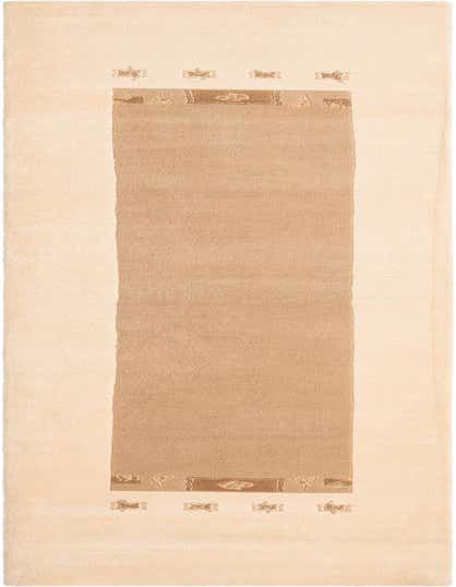 A 13 ft Darya runner rug in brown and ivory, featuring a modern Persian pattern, ideal for a hallway.