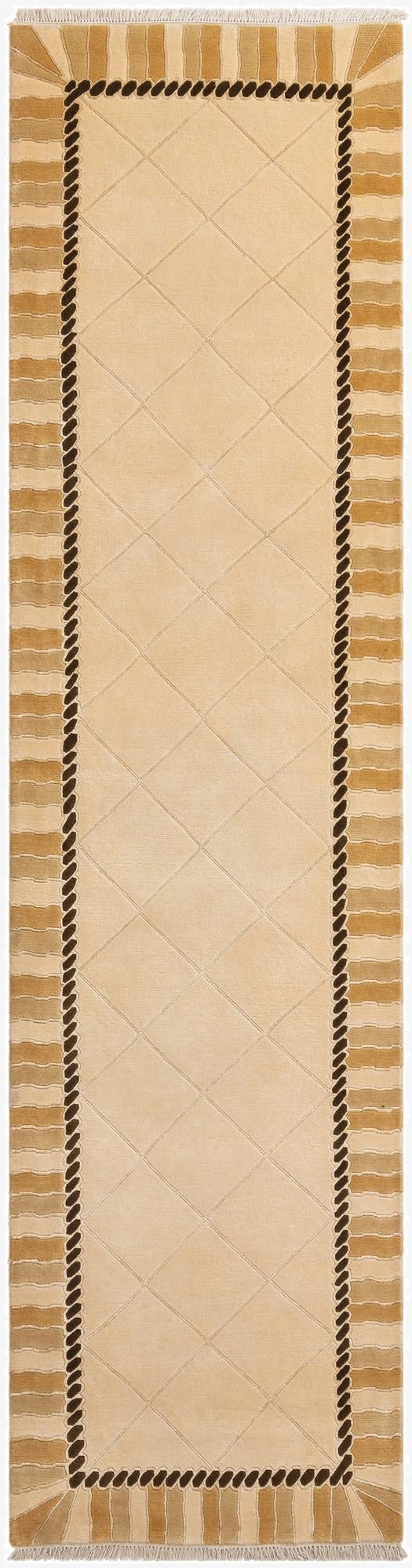  3' 3 x 12' 11  Hand Knotted Darya Wool Runner Rug
