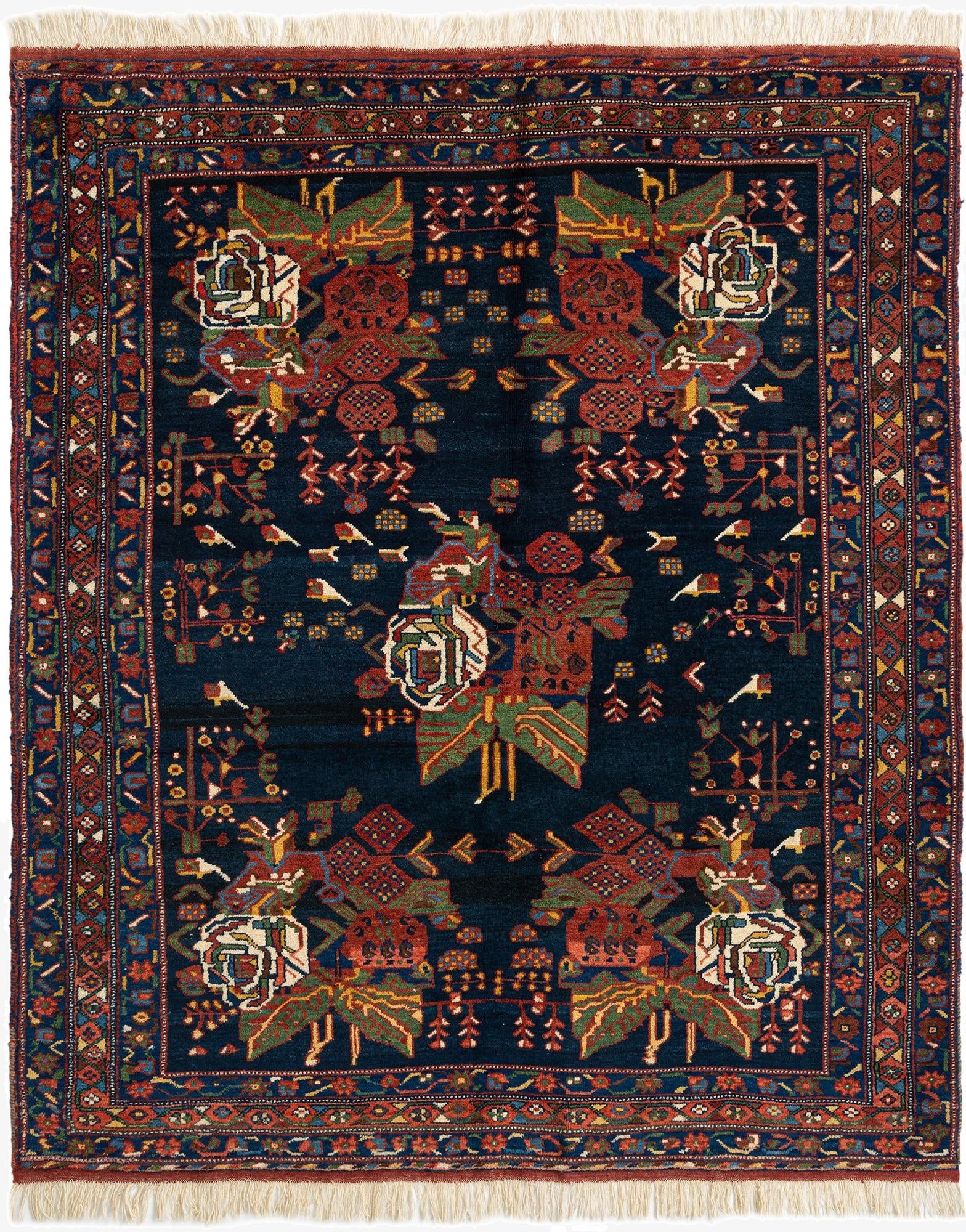  5' 1 x 6' 2 Afshar Wool Rug
