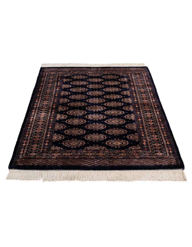 Detail image of  4' 3 x 5' 11  Hand Knotted Bokhara Wool Rug