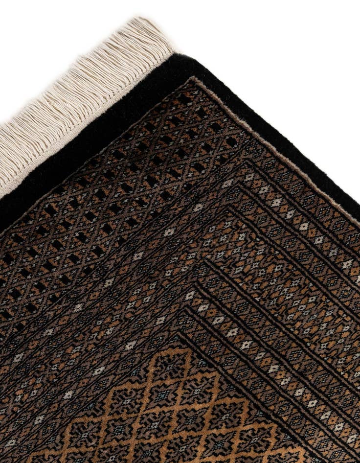 Detail image of  4' 2 x 6' 5  Hand Knotted Bokhara Oriental Wool Rug