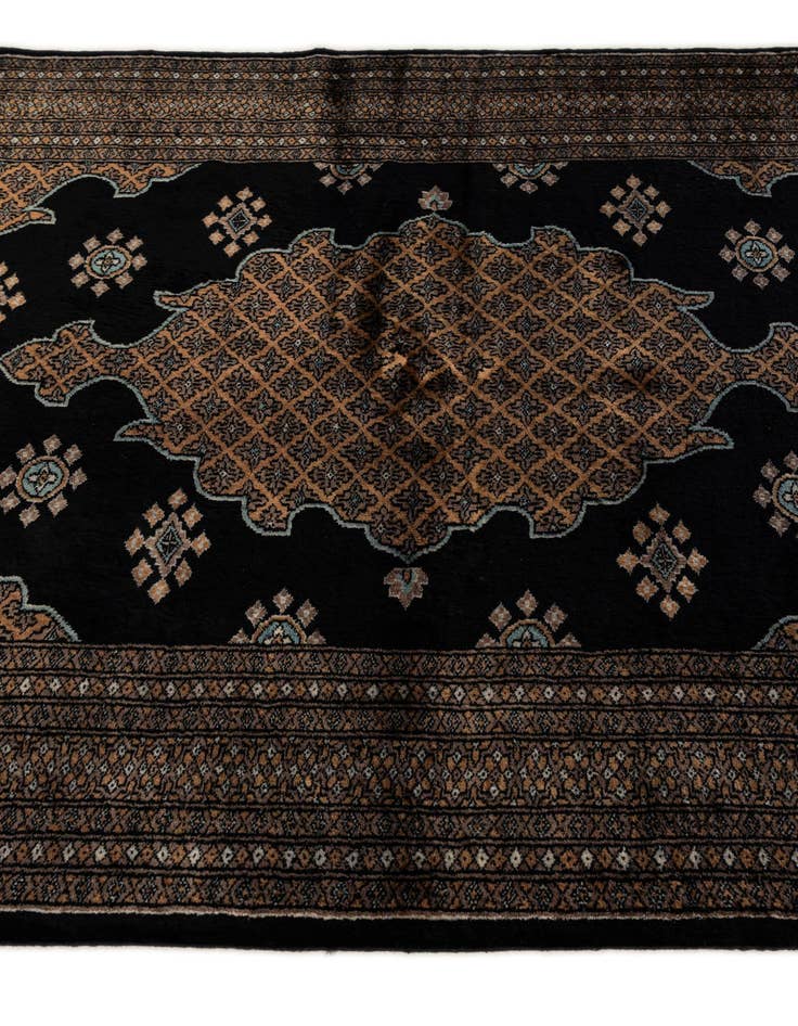 Detail image of  4' 2 x 6' 5  Hand Knotted Bokhara Oriental Wool Rug