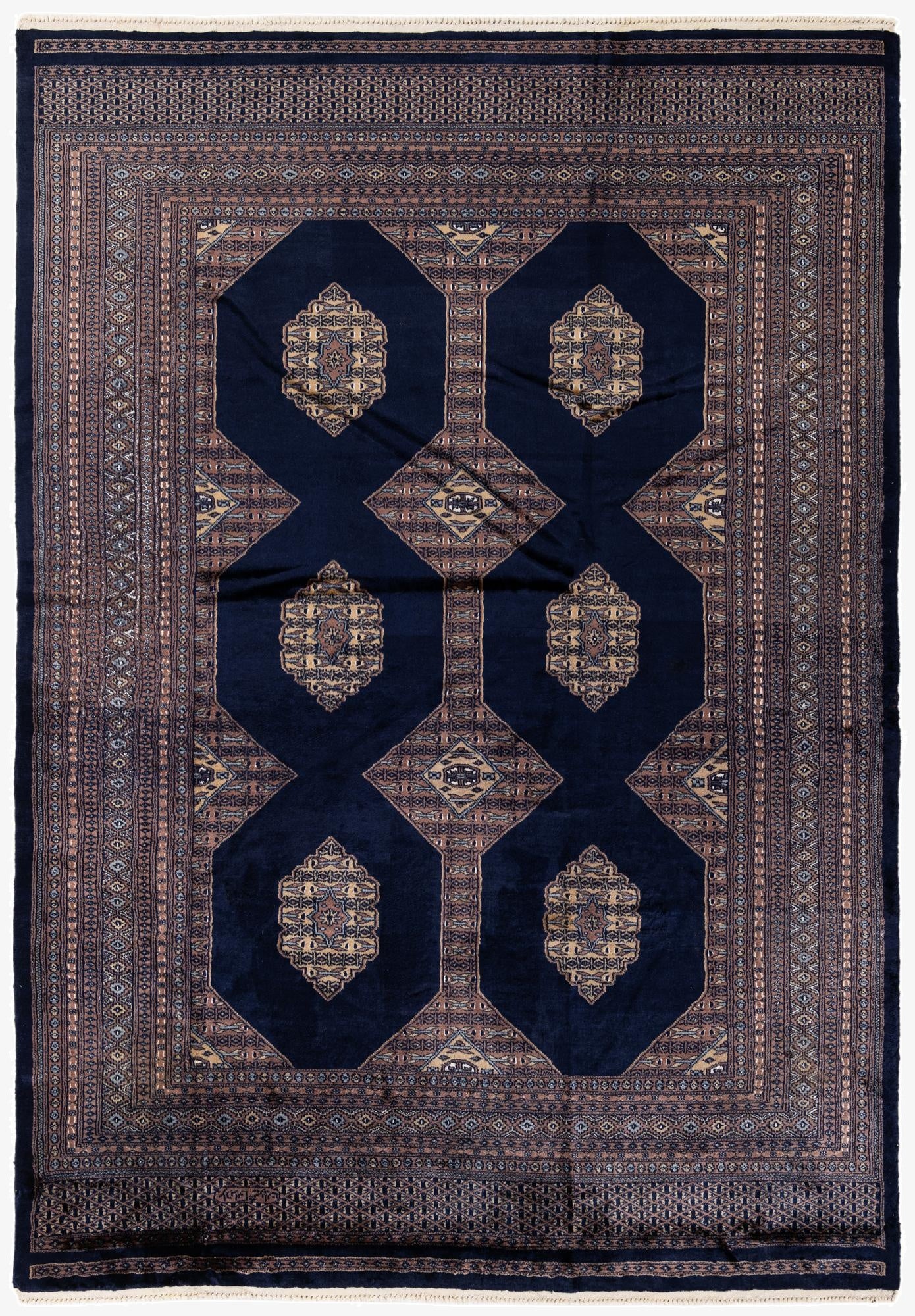  6' x 8' 7  Hand Knotted Bokhara Oriental Rug