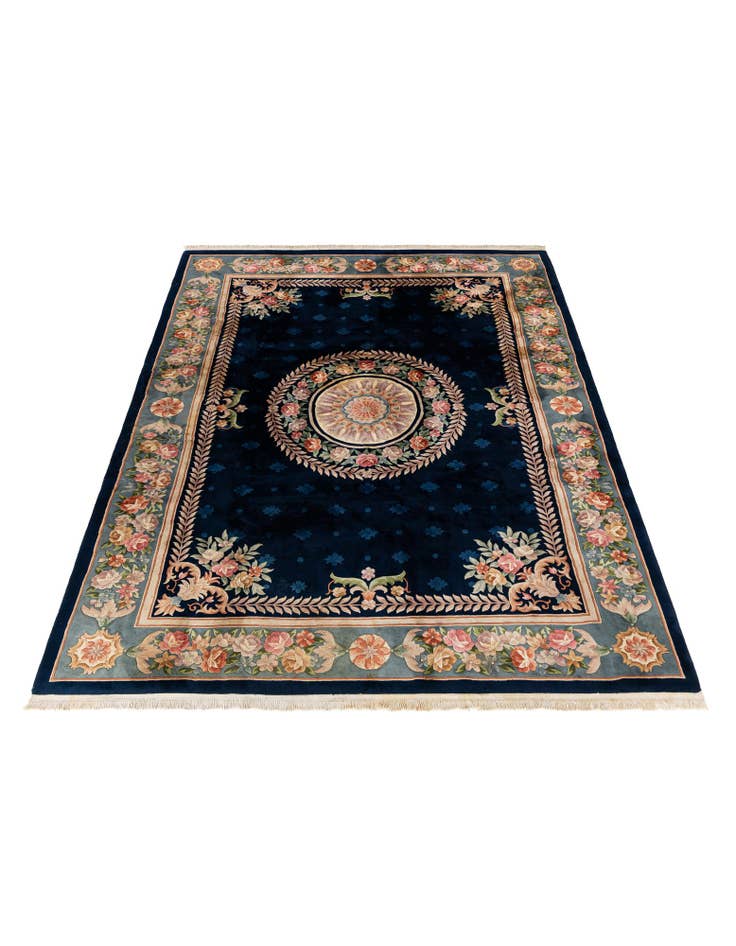 Detail image of  9' 1 x 12' 5  Hand Knotted Carved Pekin Wool Rug