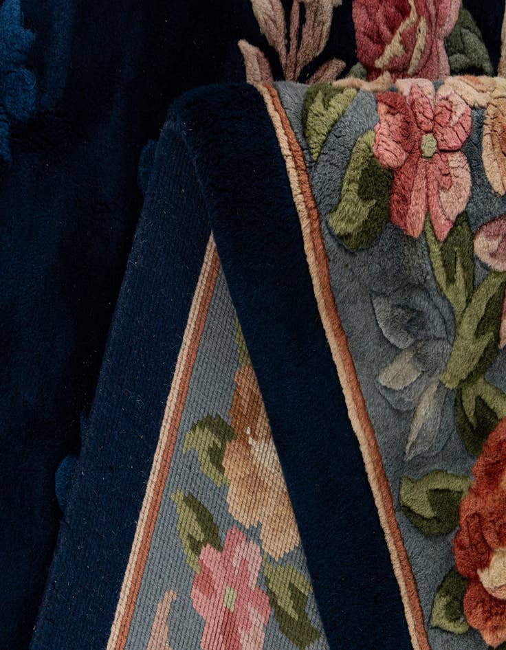 Detail image of  9' 1 x 12' 5  Hand Knotted Carved Pekin Wool Rug