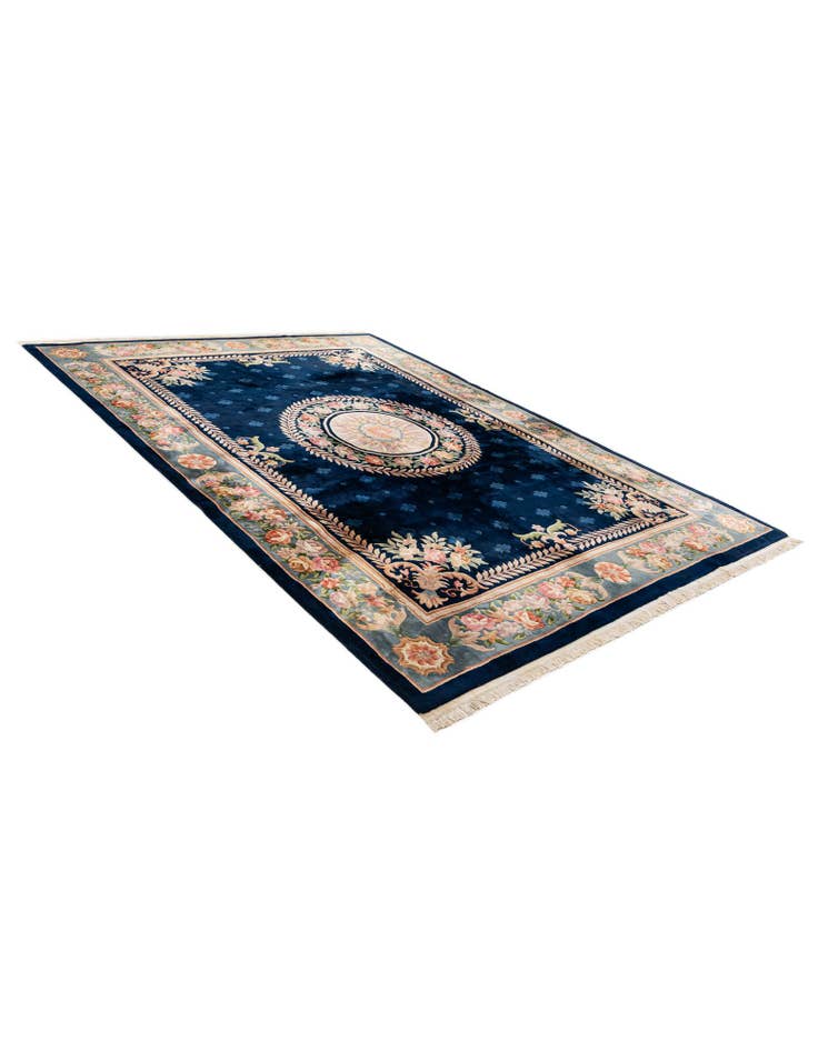 Detail image of  9' 1 x 12' 5  Hand Knotted Carved Pekin Wool Rug