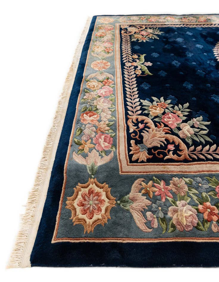 Detail image of  9' 1 x 12' 5  Hand Knotted Carved Pekin Wool Rug