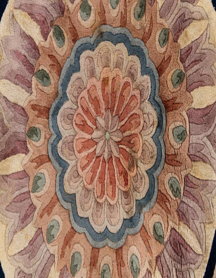 Detail image of  9' 1 x 12' 5  Hand Knotted Carved Pekin Wool Rug