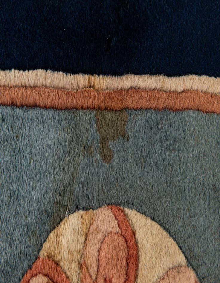 Detail image of  9' 1 x 12' 5  Hand Knotted Carved Pekin Wool Rug