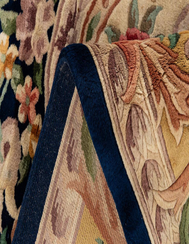 Detail image of 7' 7 x 10' 9 Hand Knotted Carved Pekin Wool Rug