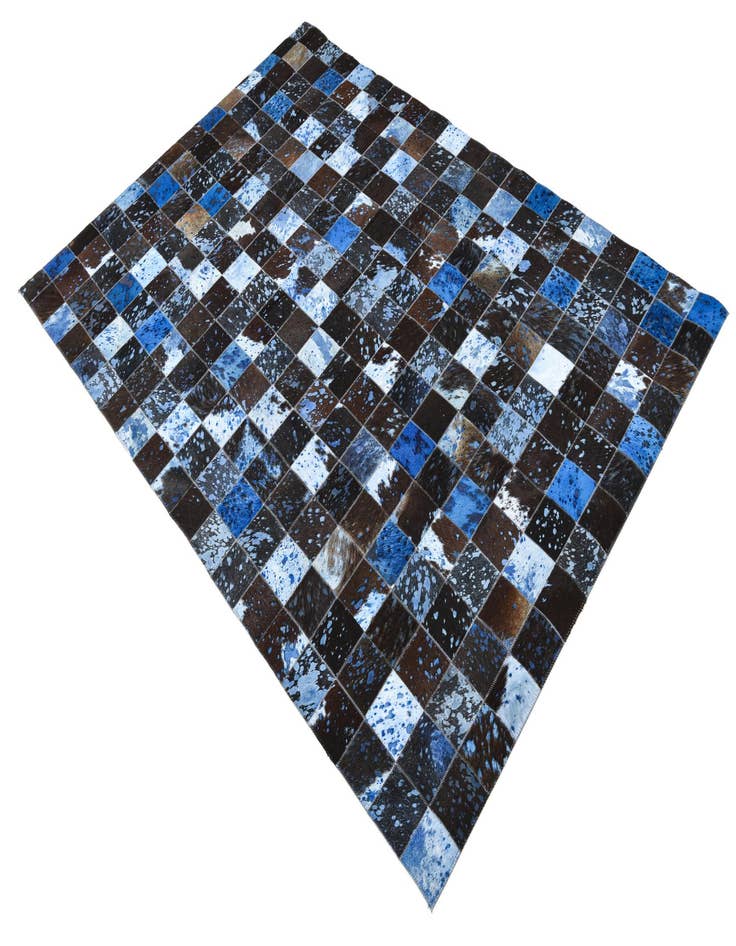 Detail image of  4' 7 x 6' 6 Cowhide Leather Rug