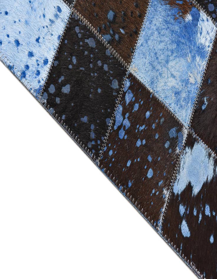 Detail image of  4' 7 x 6' 6 Cowhide Leather Rug